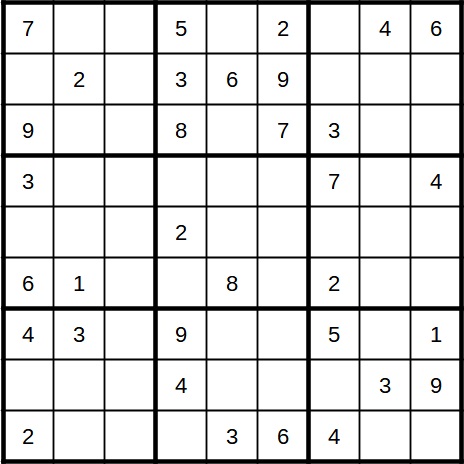 Beispiel für ein Sudoku